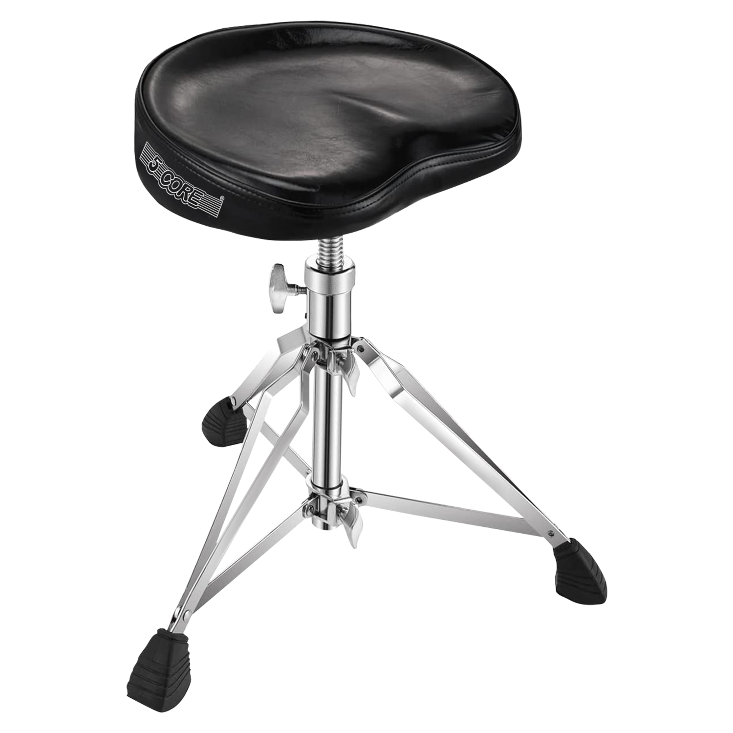 5 CORE Drum Throne Thick Padded Comfortable Guitar Stool with Memory Foam Heavy Duty Adjustable Padded Keyboard Chair Metal Piano Stool Premium Musici