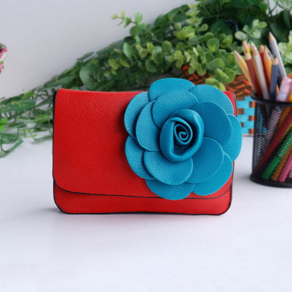 [Sunny Romantic] Flower Leatherette Clutch Shoulder Bag Clutch Casual Purse