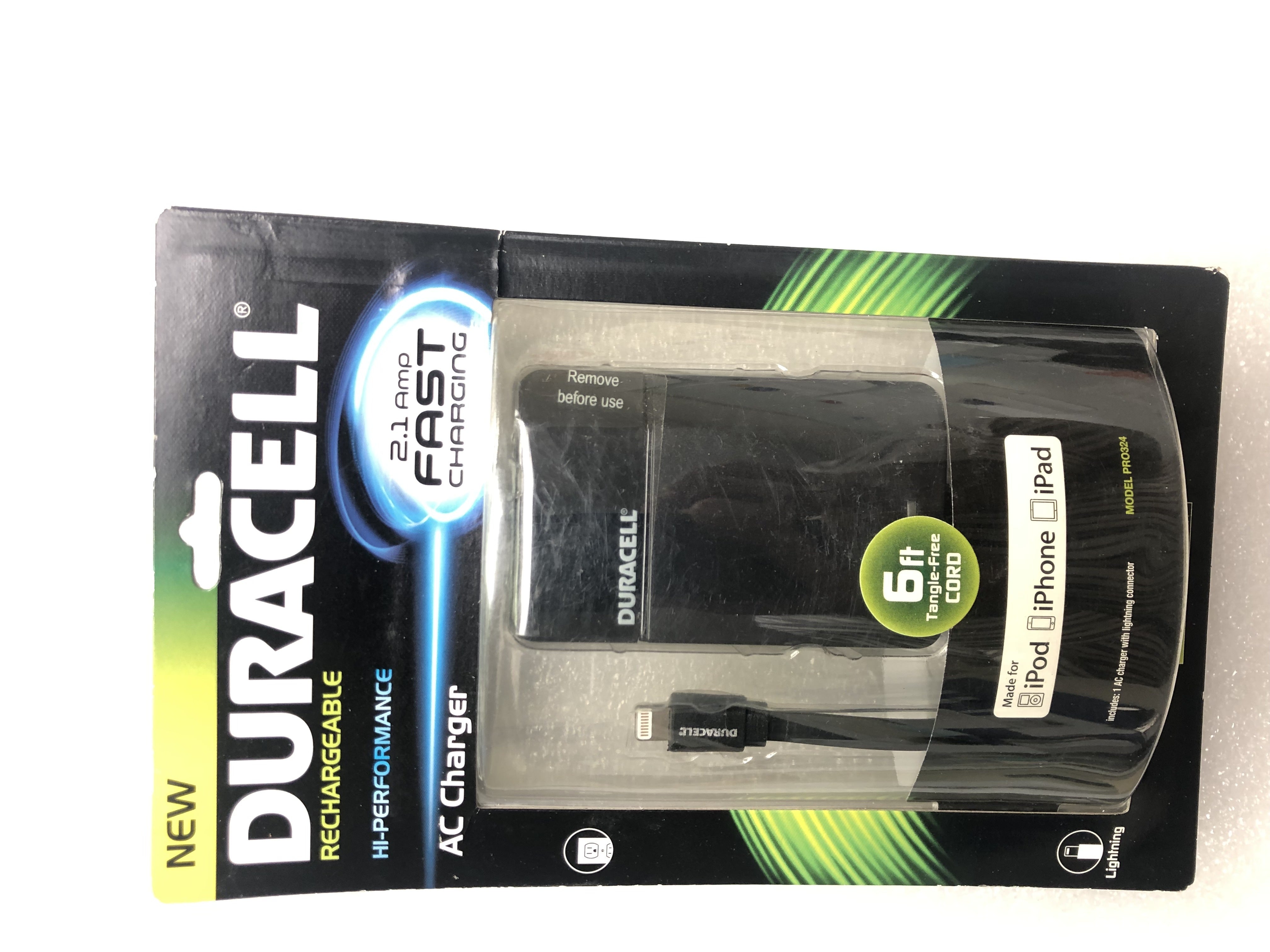 Duracell AC Adapter Charger With TANGLE-FREE Cable MFI Lightning  TANGLE-FREE Cable For Apple Devices iPhones and iPads Duracell-AC-MFI-Cable-PRO324-TangleFREE
