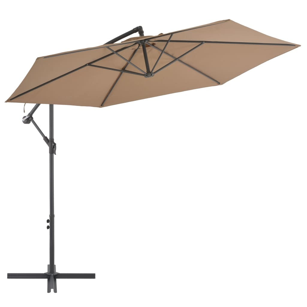 Cantilever Umbrella with Aluminum Pole 118.1" Taupe