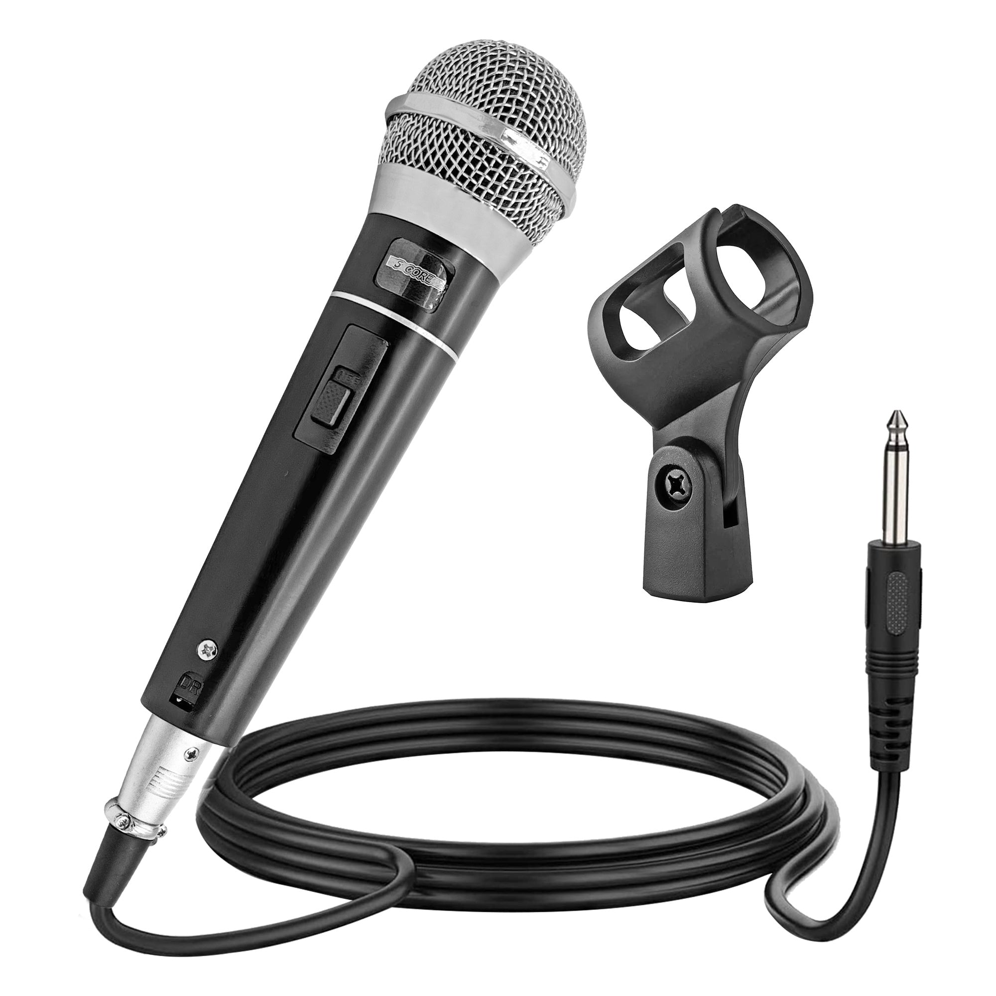 5 Core Premium Handheld Microphone Unidirectional Vocal Dynamic Cardioid Mic W Detachable 10ft XLR Cable Mic Clip Mesh Grille & ON/Off Switch Suited for Speakers Amp Mixers Karaoke Singing- PM100