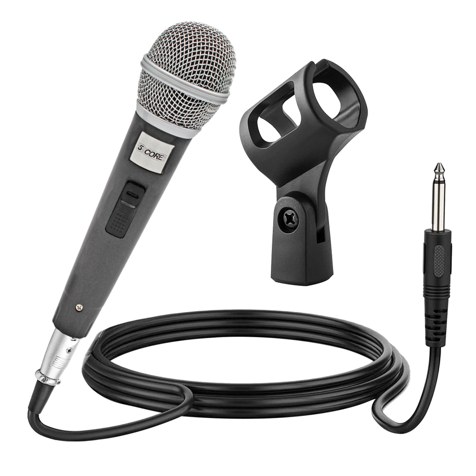 5 CORE Premium Vocal Dynamic Cardioid Handheld Microphone Unidirectional Mic with Detachable XLR Cable to inch Audio Jack and On/Off Switch for Karaoke Singing PM 18