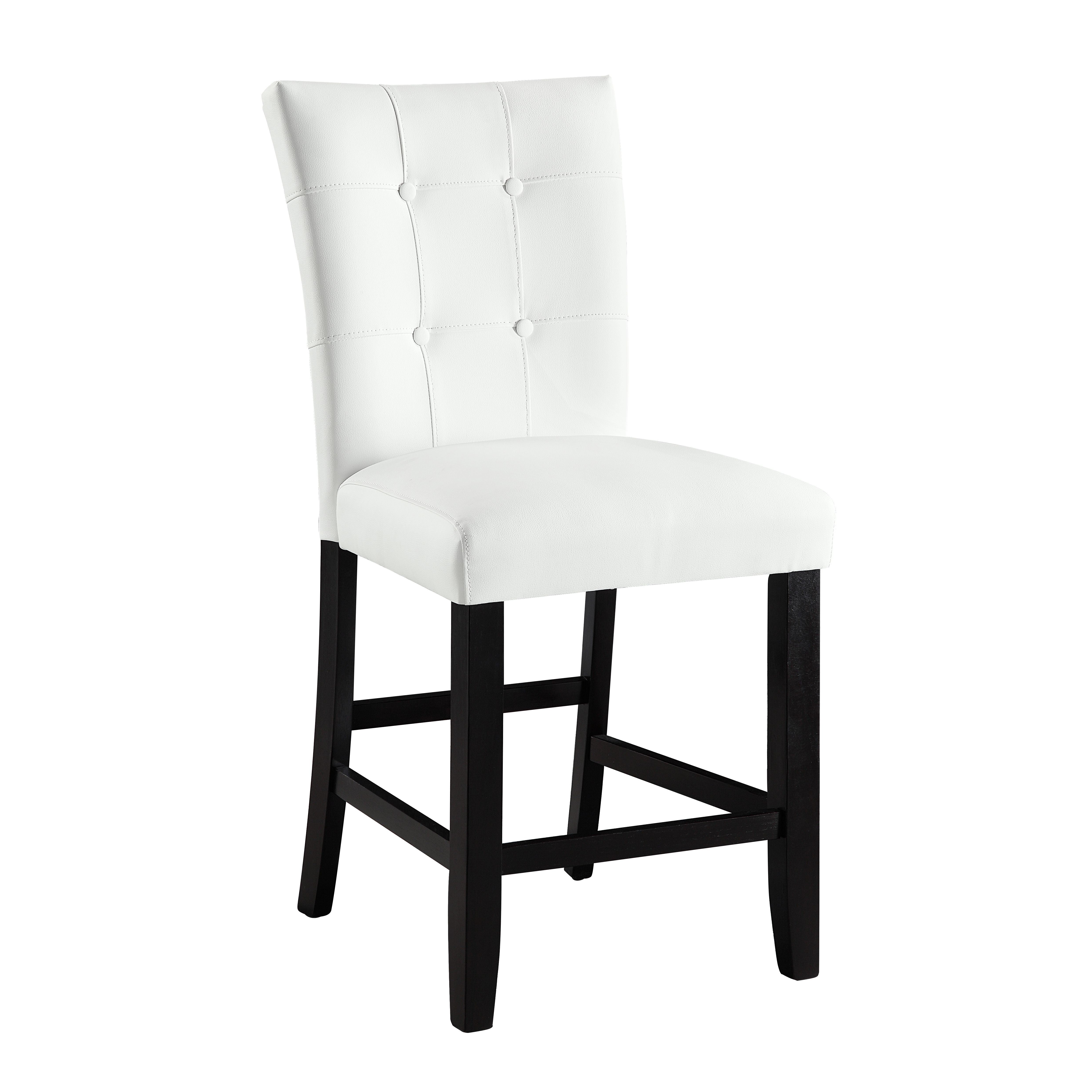 ACME Hussein COUNTER HEIGHT CHAIR White PU & Black Finish DN01445