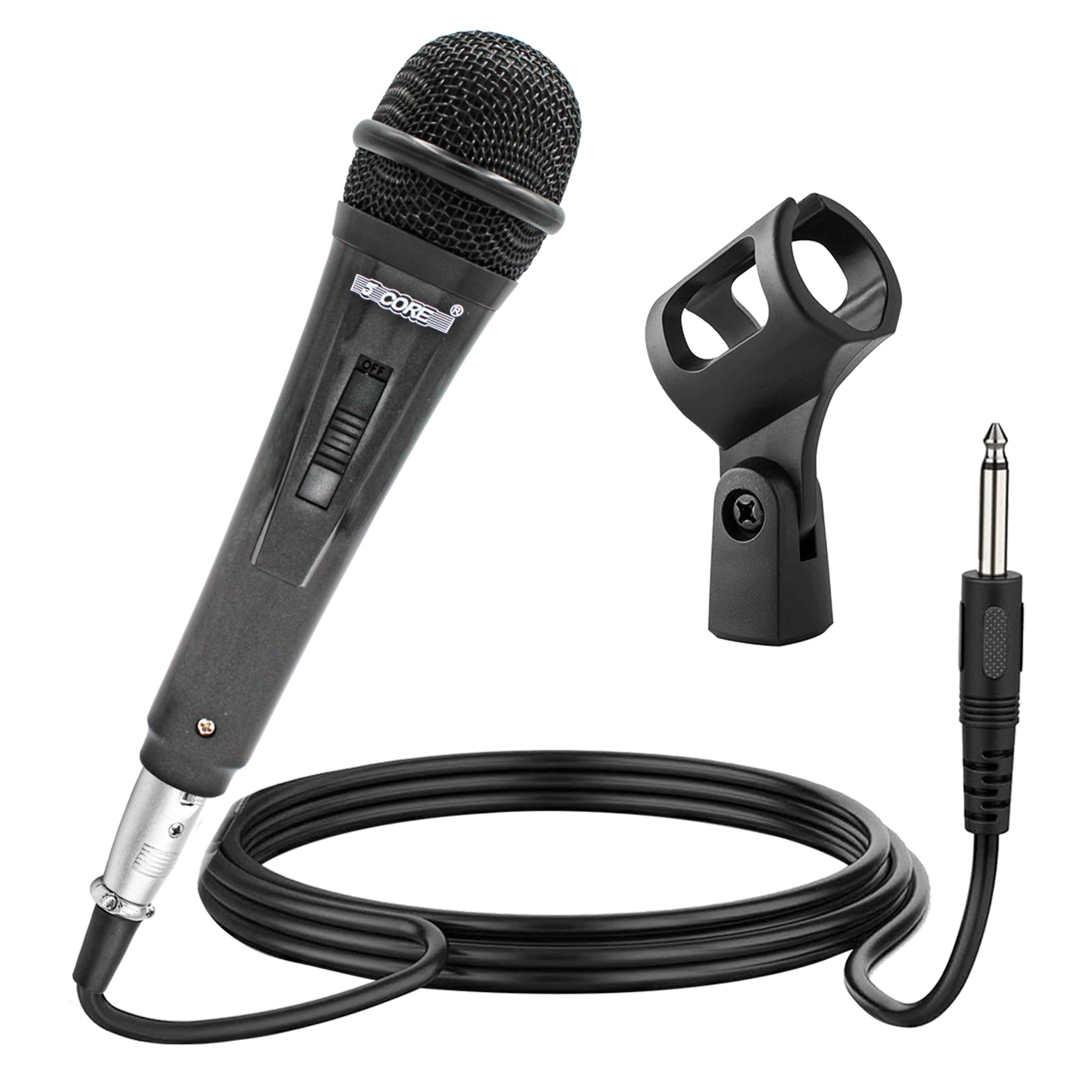 5 Core Microphone Wired Dynamic Vocal Handheld Karaoke Mic Cardioid Unidirectional Microfono w On and Off Switch Includes XLR Audio Cable Mic Holder PM 816