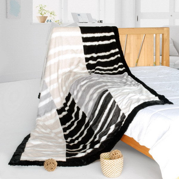 Onitiva - [Stripe Beauty] Patchwork Throw Blanket (61 by 86.6 inches)