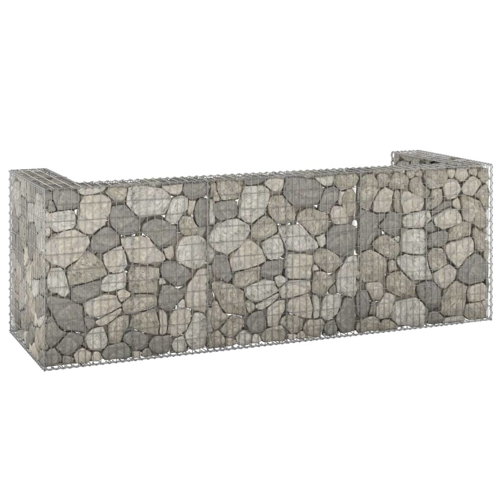 Gabion Wall for Garbage Bins Galvanized Steel 128"x39.4"x43.3"