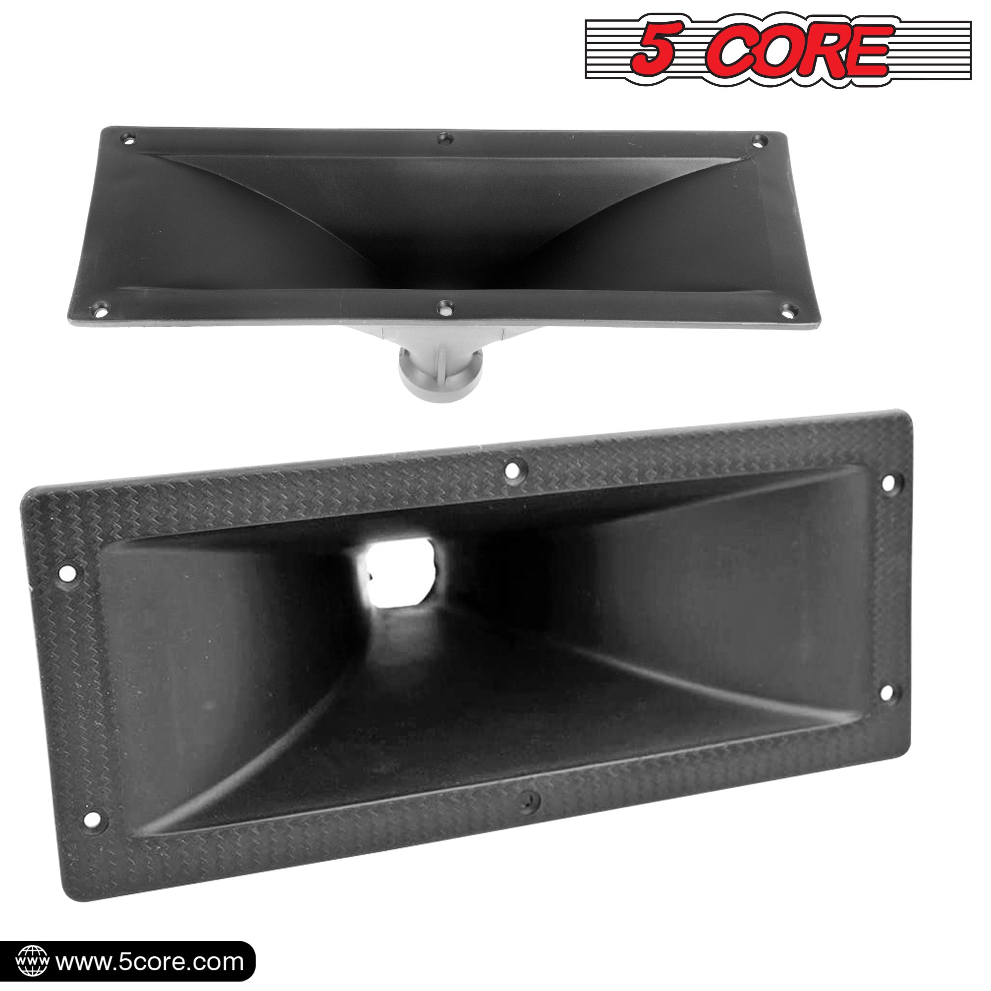 5 Core Horn Speaker Throat Black 1 Piece Screw On Tweeter Driver Horn 4X10 Inch Rectangle All Weather Directivity Speaker Horn Throat - HISE 4X10 1PC