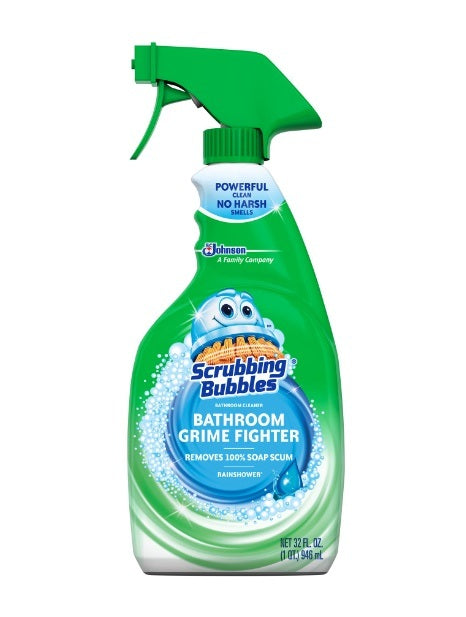 Scrubbing Bubbles Bathroom Grime Fighter Spray;  Rainshower;  32 oz