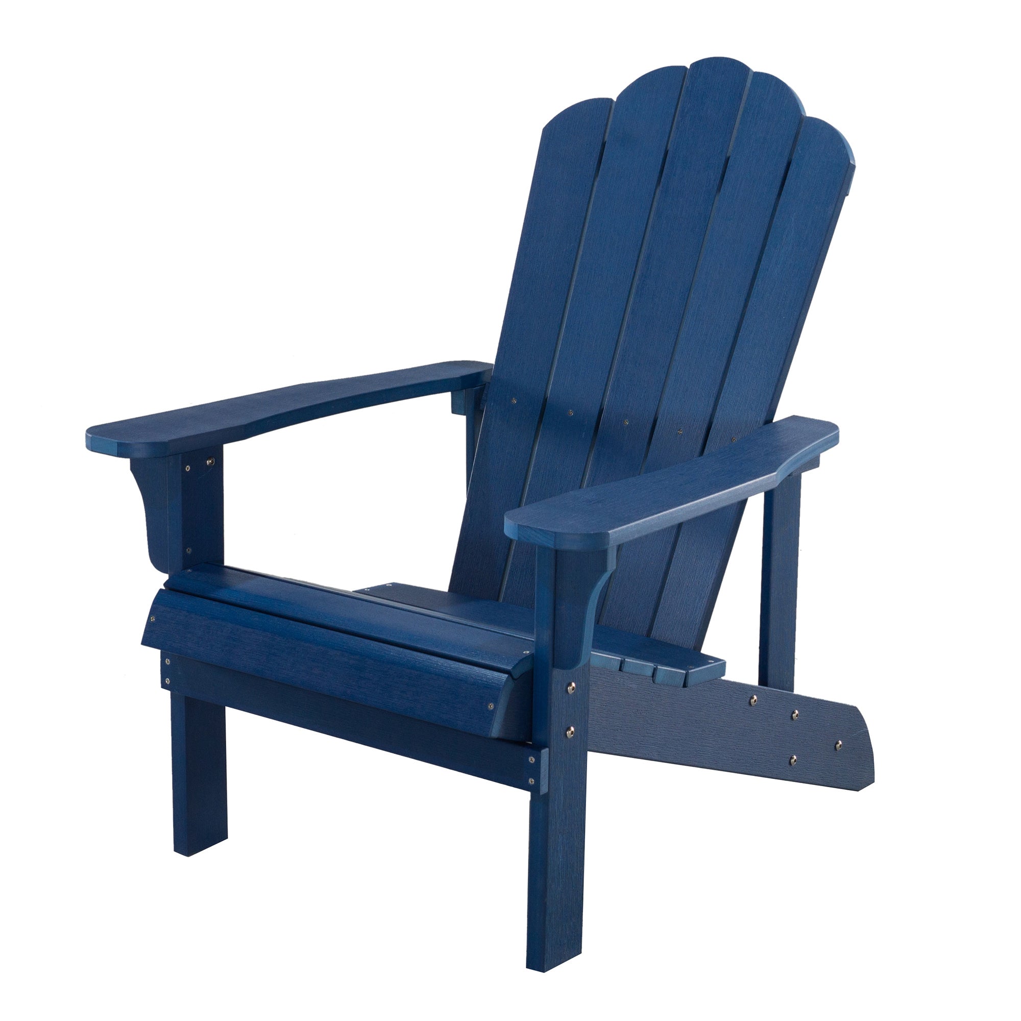 Key West Outdoor Plastic Wood Adirondack Chair; Patio Chair for Deck; Backyards; Lawns; Poolside; and Beaches; Weather Resistant; Blue