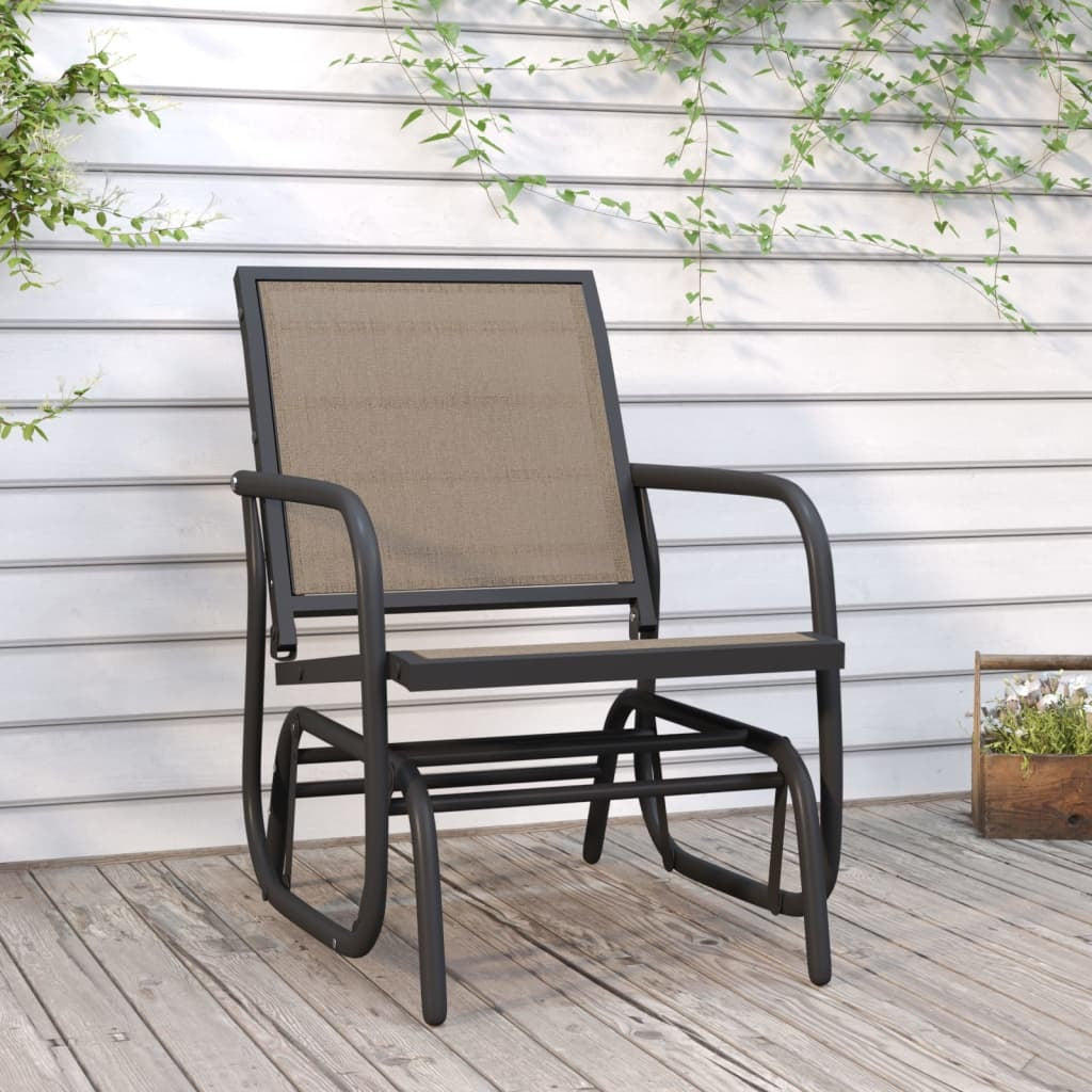 Garden Glider Chair Brown 24"x29.9"x34.3" Textilene&Steel