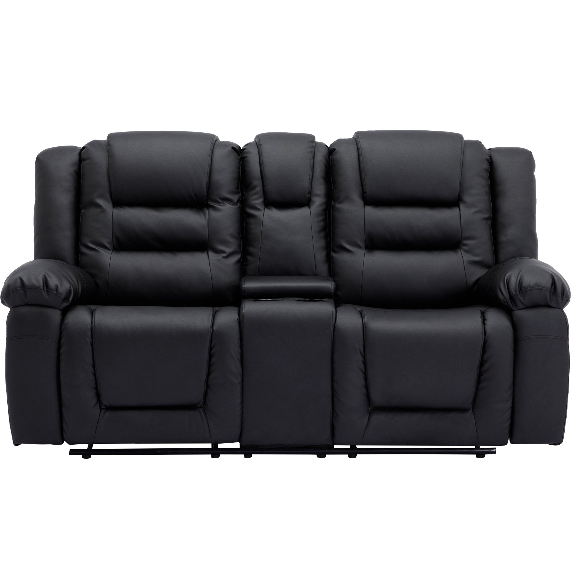 Home Theater Seating Manual Recliner, PU Leather Reclining Loveseat for Living Room