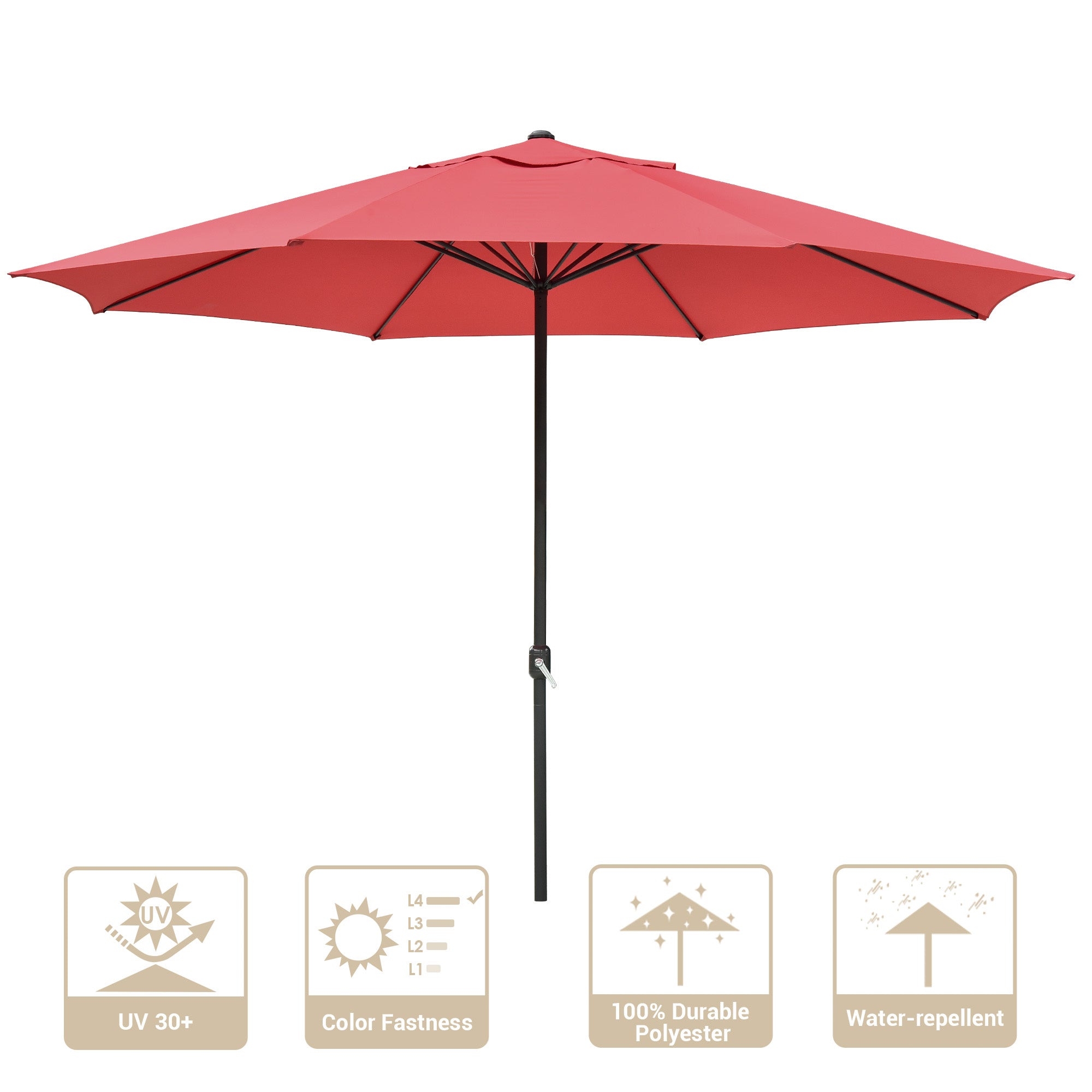 13 Ft Aluminum Umbrella Red