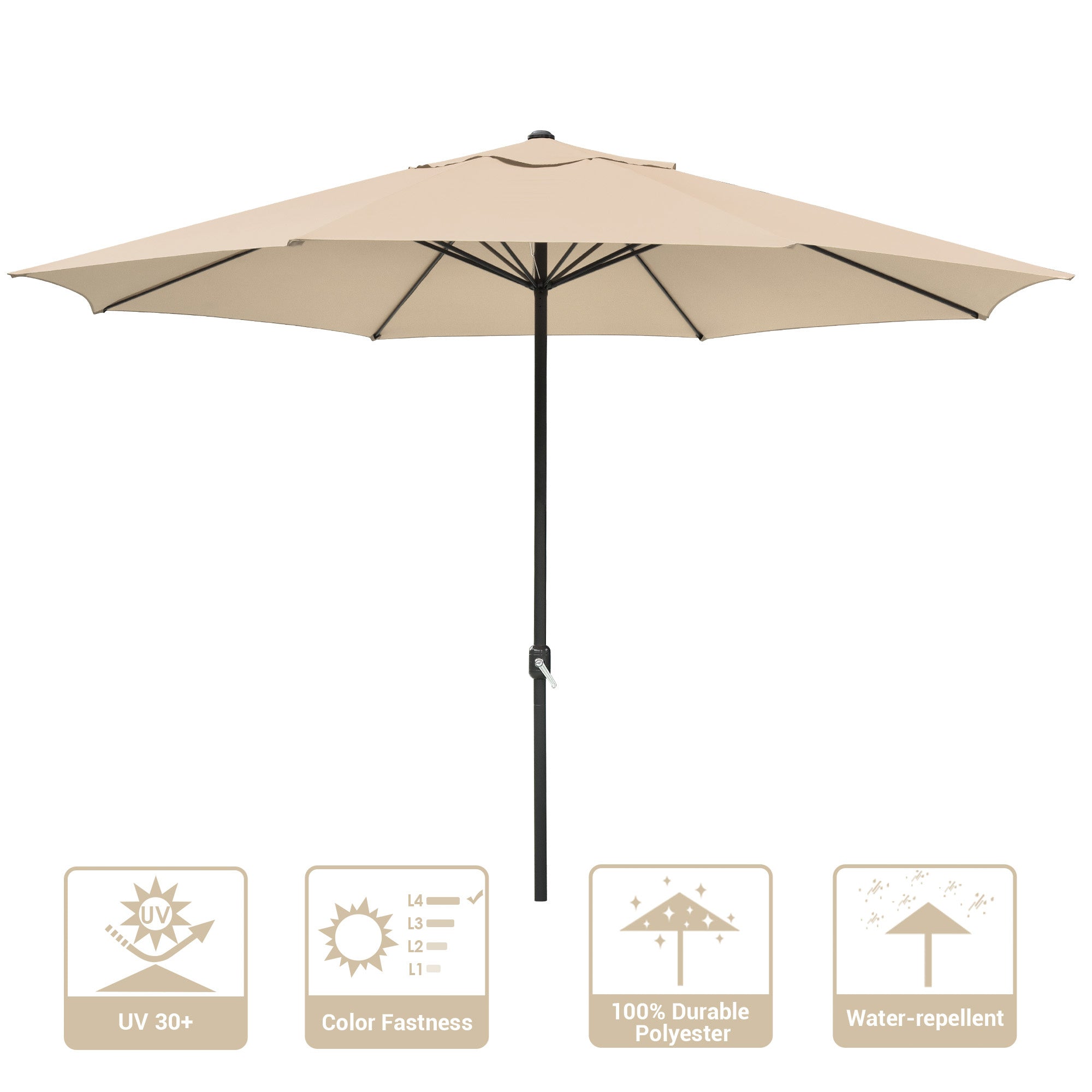 13 Ft Aluminum Umbrella Tan