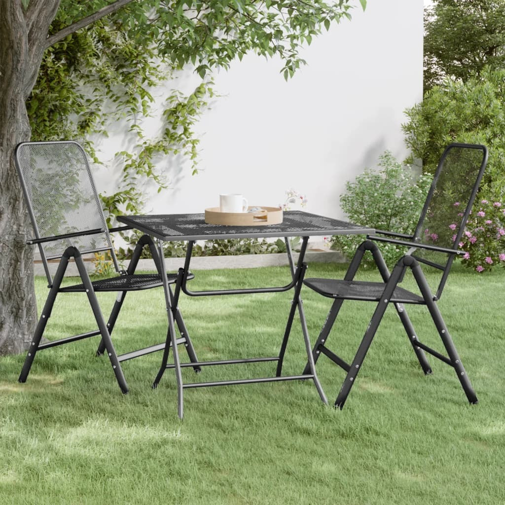 Patio Table 31.5"x31.5"x28.3" Expanded Metal Mesh Anthracite