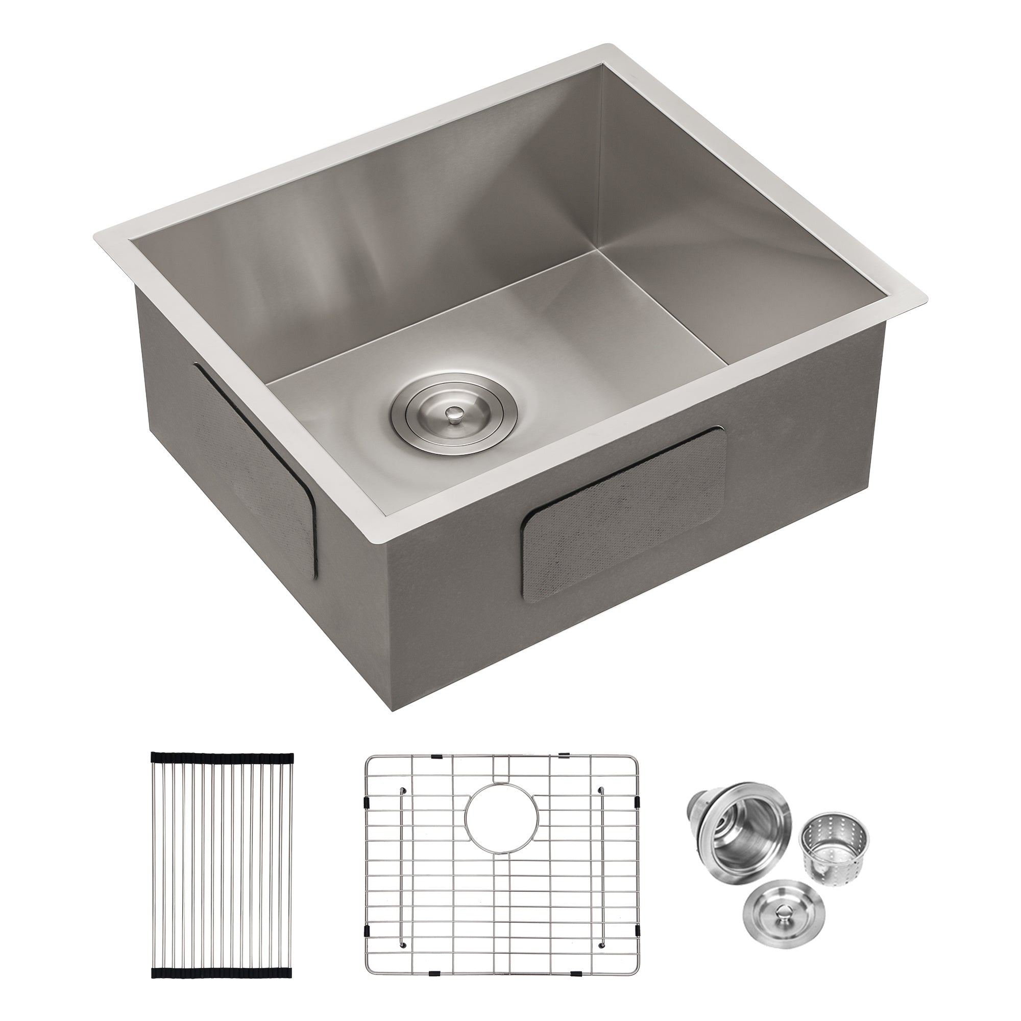 23 Inch Undermount Sink - Single Bowl Stainless Steel Kitchen Sink 18 Gauge 9 Inch Deep Kitchen Sink Basin