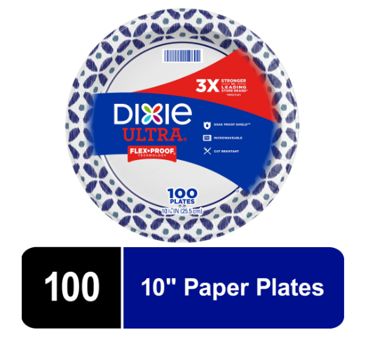 Dixie Ultra Disposable Paper Plates;  10 in;  100 Count