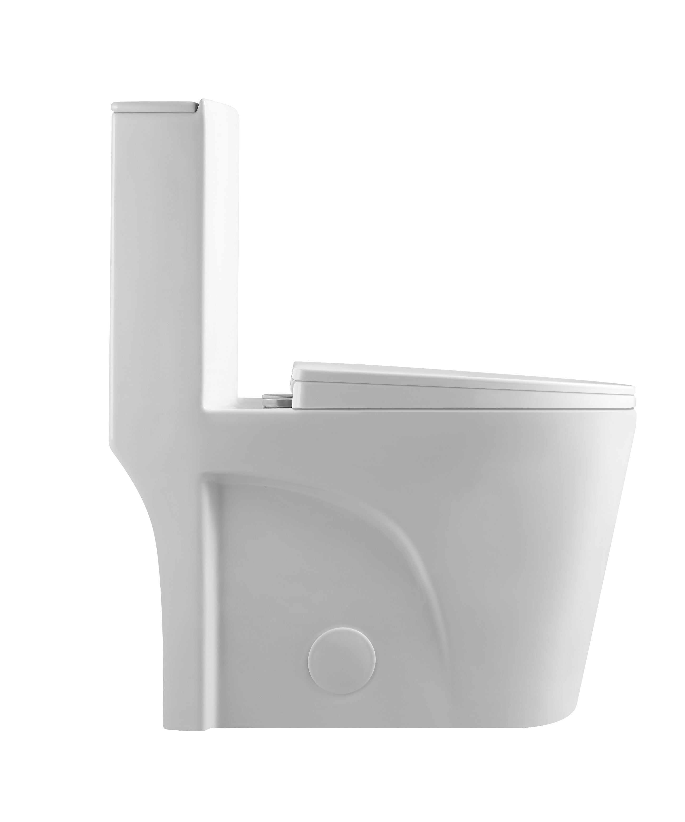 Dual Flush Elongated Standard One Piece Toilet with Comfortable Seat Height, Soft Close Seat Cover, High-Efficiency Supply, White Toilet