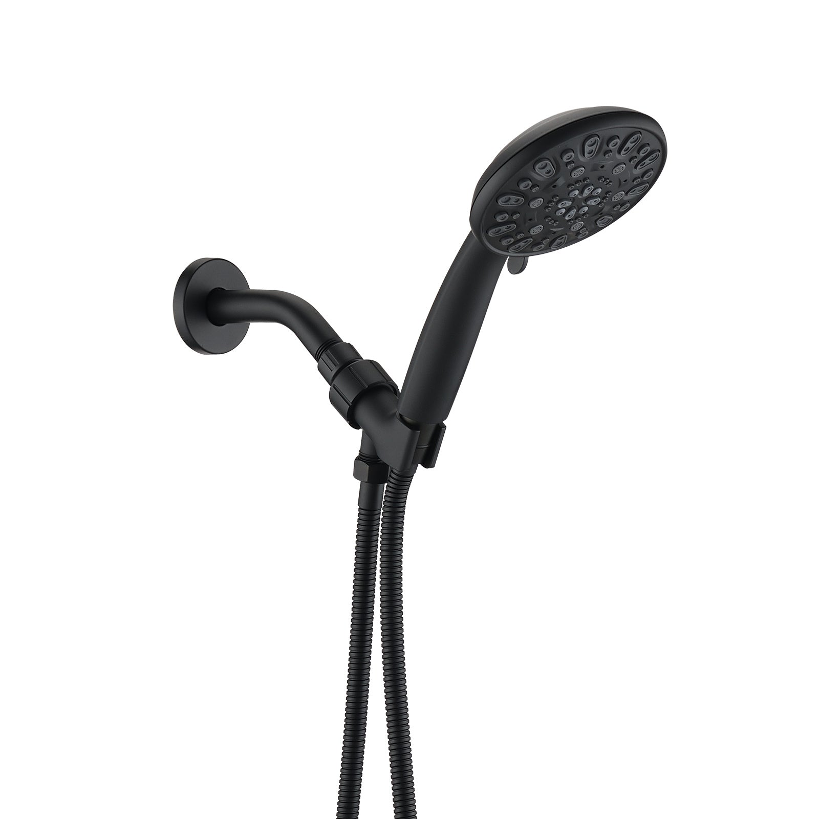 Matt black high pressure multi function with hand held shower faucet