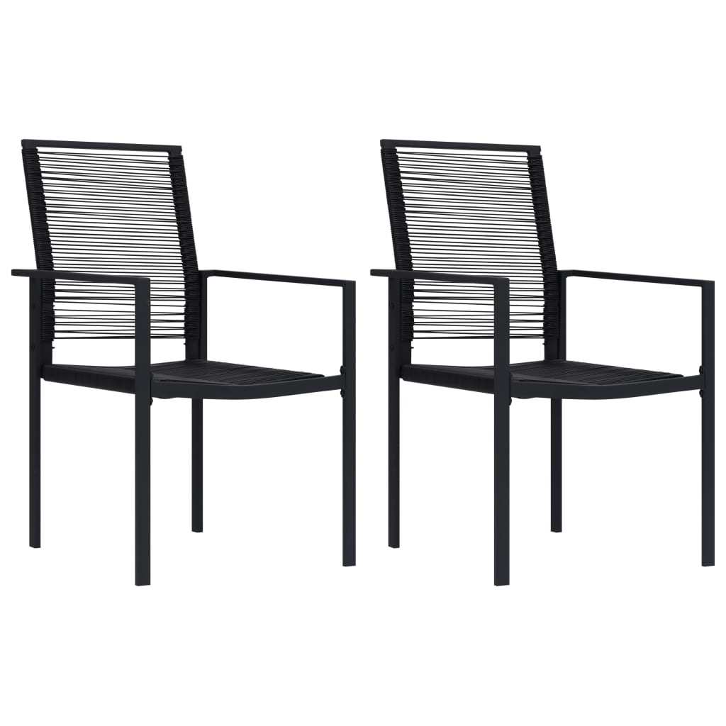 Patio Chairs 2 pcs PVC Rattan Black