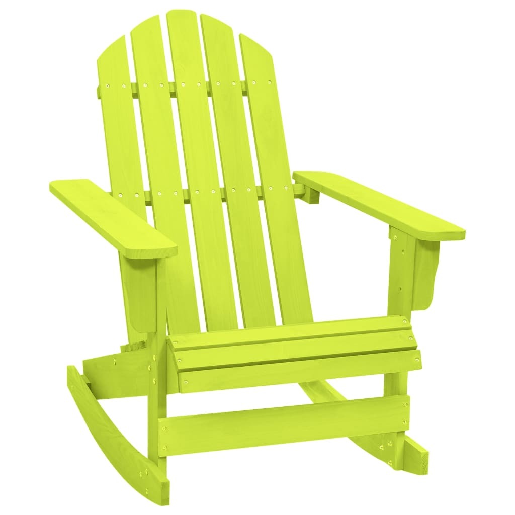 Patio Adirondack Rocking Chair Solid Fir Wood Green