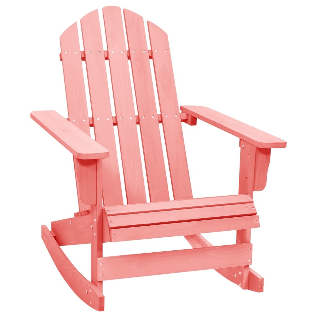 Patio Adirondack Rocking Chair Solid Fir Wood Pink