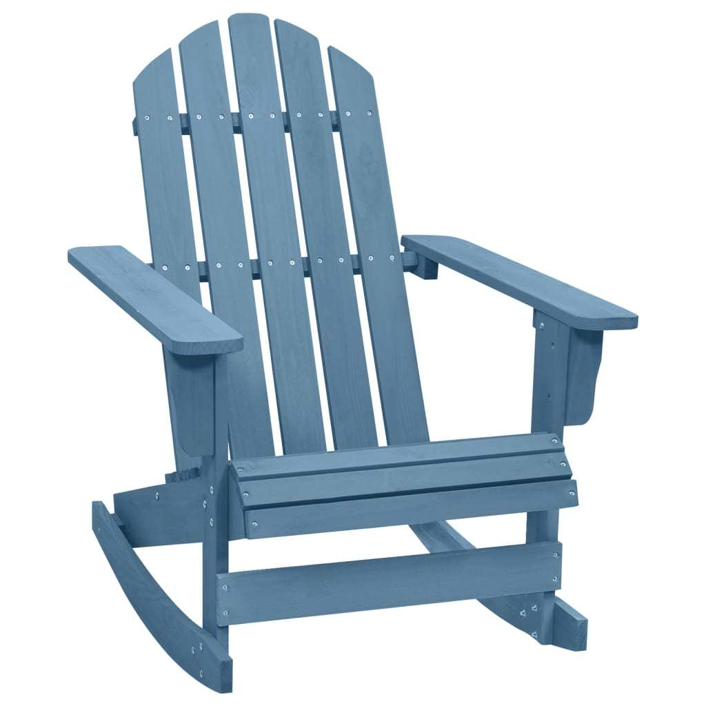 Patio Adirondack Rocking Chair Solid Fir Wood Blue