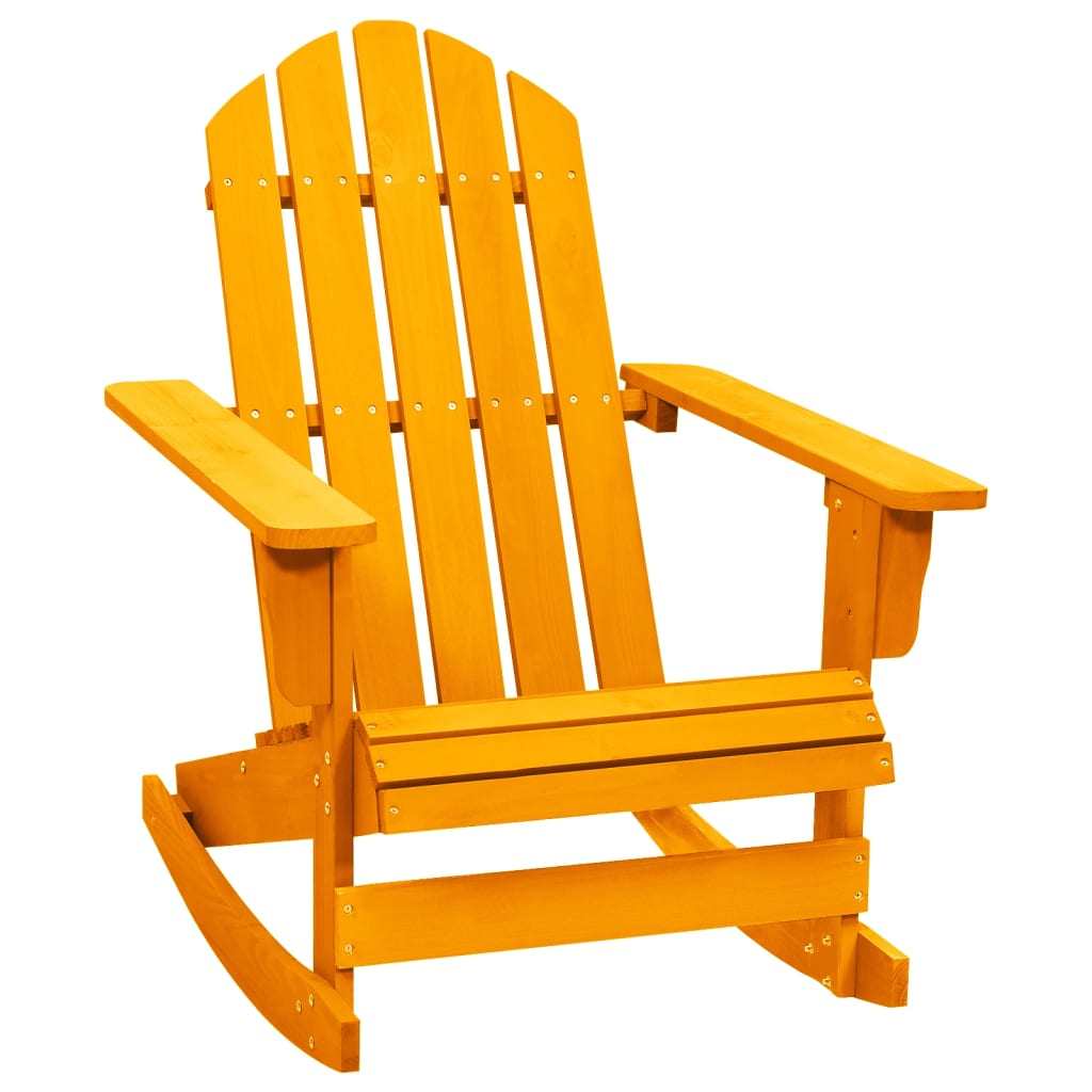 Patio Adirondack Rocking Chair Solid Fir Wood Orange