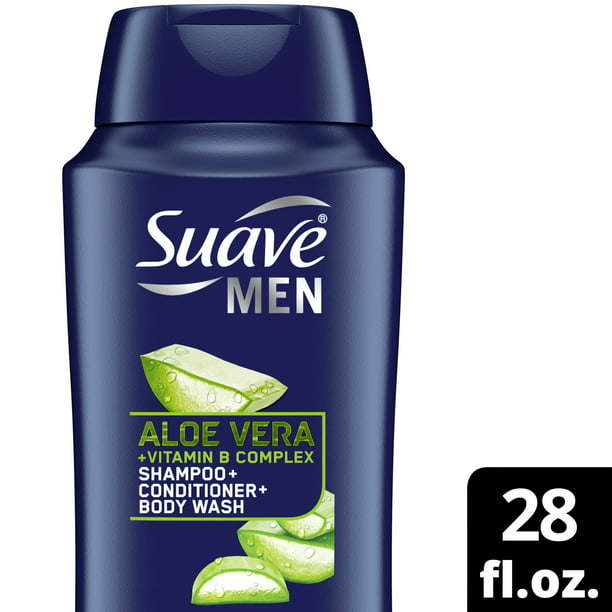 Suave Men 3-in-1 Shampoo Conditioner & Body Wash with Aloe Vera & Vitamin B7;  28 fl oz