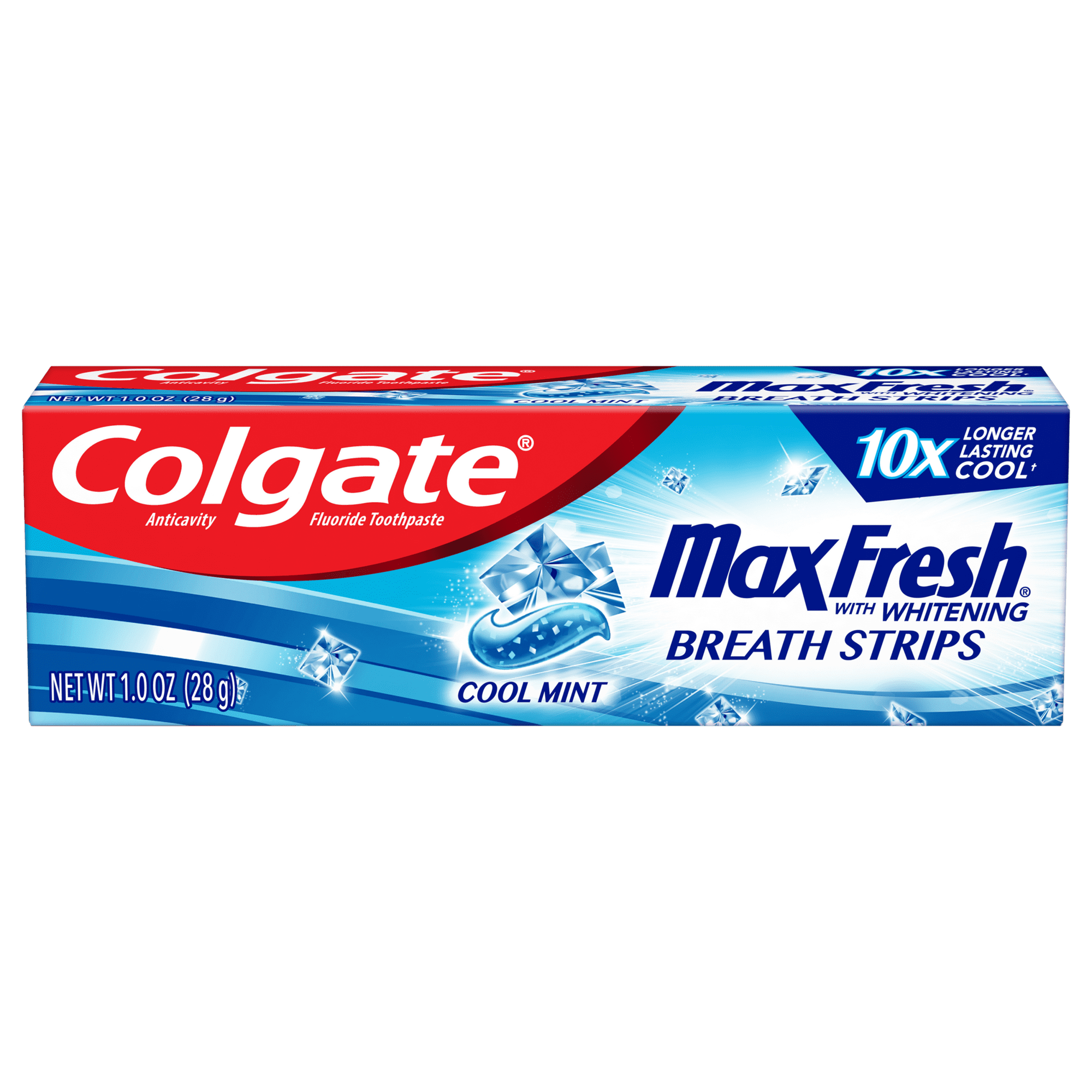 Colgate Max Fresh Travel Size Toothpaste with Mini Breath Strips;  Cool Mint;  1.0 oz