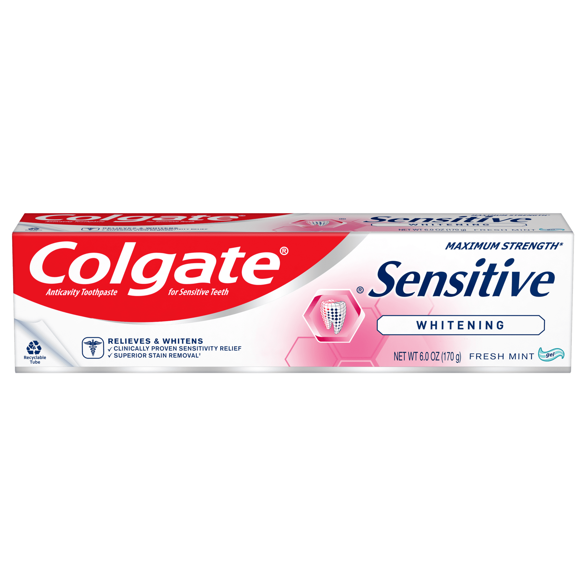 Colgate Sensitive Whitening Toothpaste;  Sensitive Teeth Toothpaste;  Mint;  6 oz