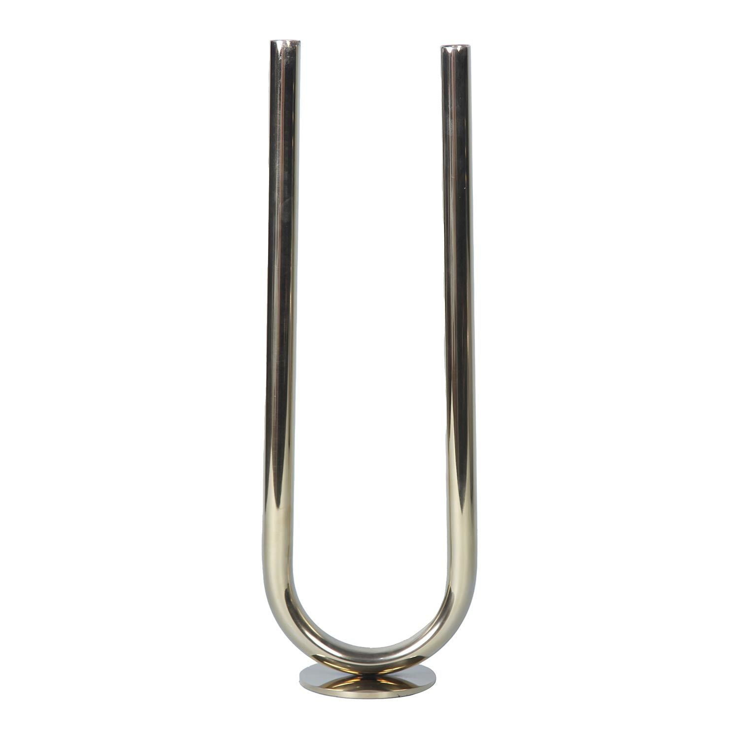 Modern U Shaped 7"L x 4.5"W x 20"H Candle Holder in Gold