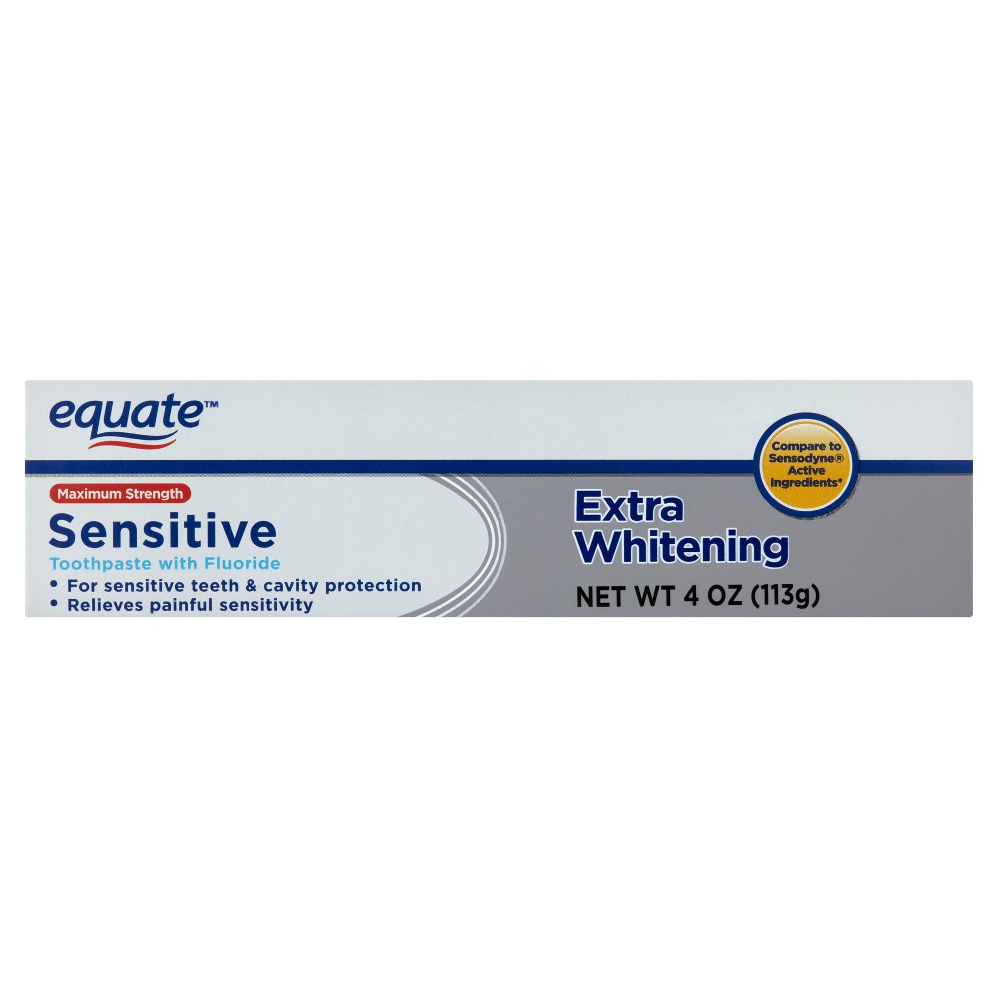 Equate Maximum Strength Sensitive Extra Whitening Toothpaste with Fluoride;  4 oz