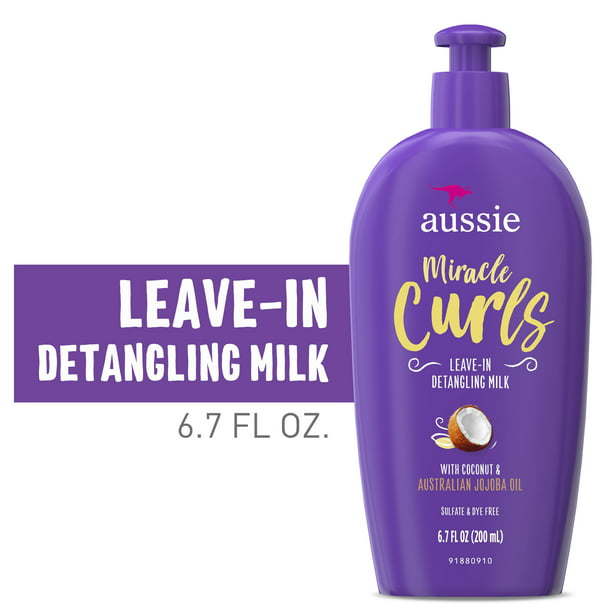 Aussie Miracle Curls Leave-In Detangling Milk;  Paraben Free;  6.7 oz