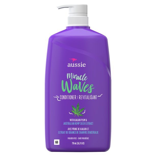 Aussie Miracle Waves Anti-Frizz Hemp Paraben-Free Conditioner;  26.2 fl oz