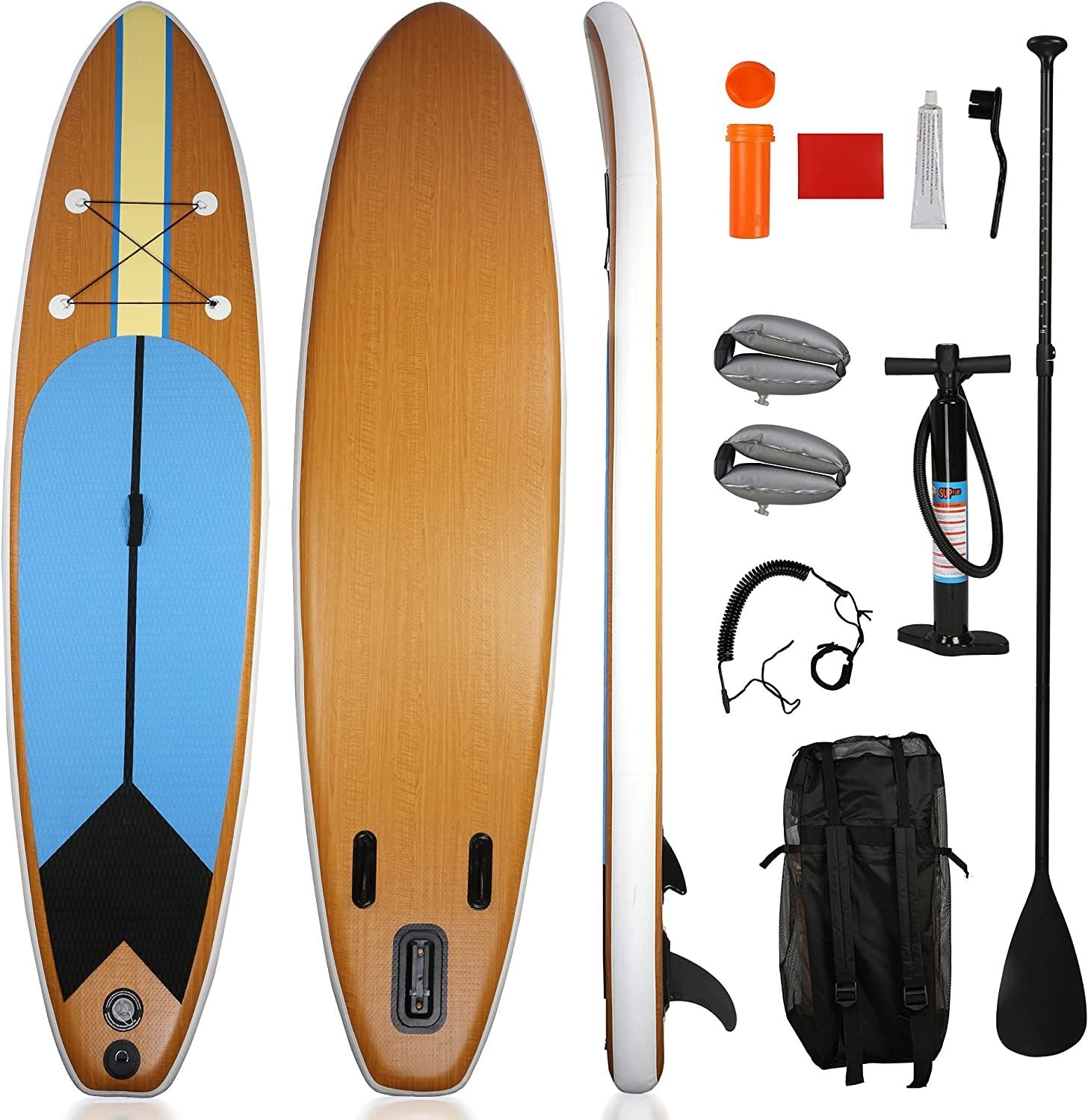 Inflatable Paddle Boards with Surf Board Accessories & Carry Bag Bottom Fin Paddling Surf Control;  Non-Slip Deck