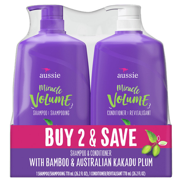 Aussie Miracle Volume Shampoo and Conditioner Hair Set;  26.2 fl oz