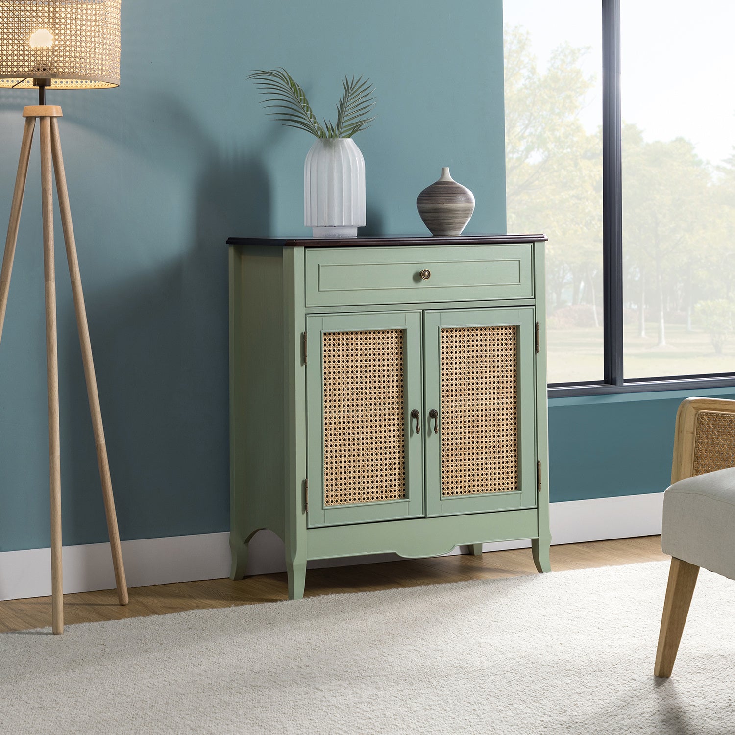 Schirru 36'' Tall 2-Door Accent Cabinet Aqua