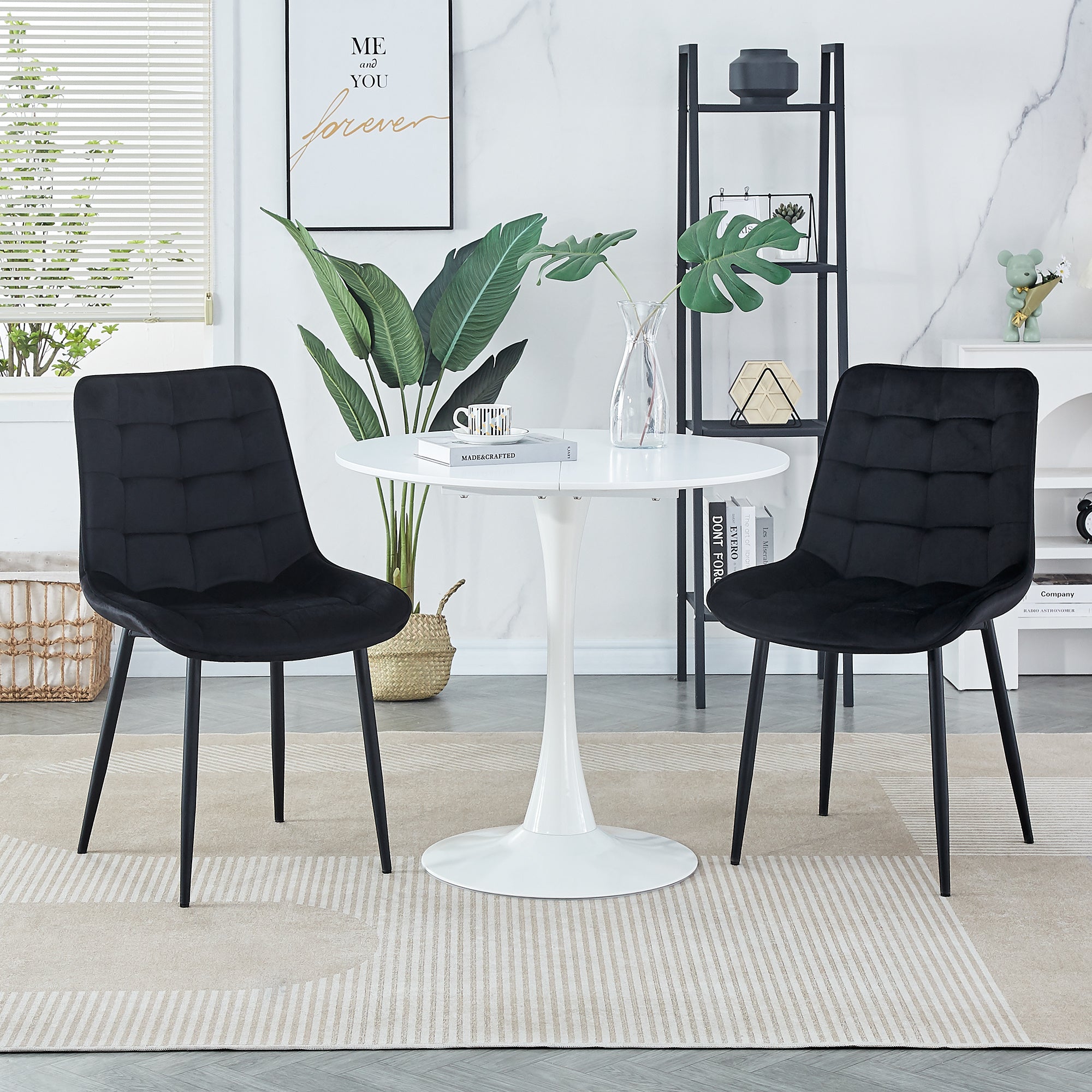 Dining Chair 2PCS(BLACK), Modern style, New technology, Suitable for restaurants, cafes, taverns, offices, living rooms, reception rooms.Simple structure, easy installation.