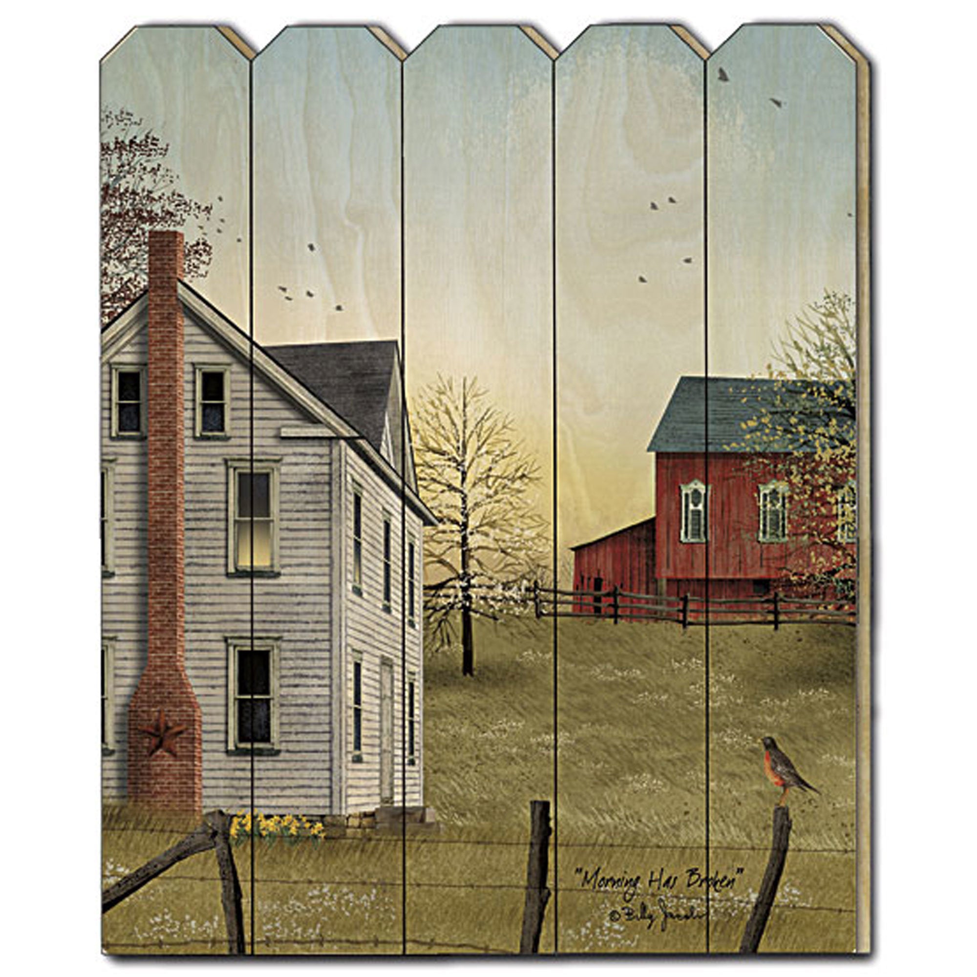 "Morning Has Broken" by Billy Jacobs, Printed Wall Art on a Wood Picket Fence
