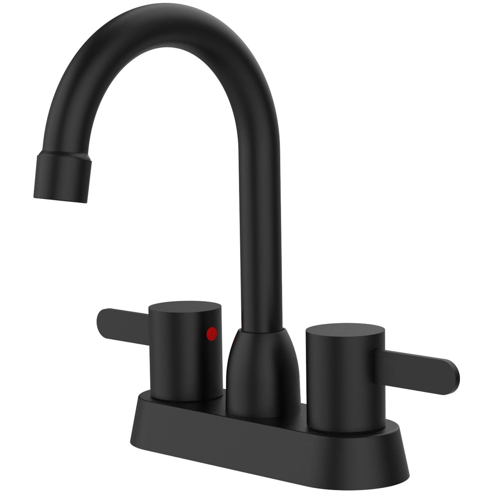 2 Handles Bathroom Sink Faucet, Matt Black Centerset RV Bathroom Faucets for 3 Hole