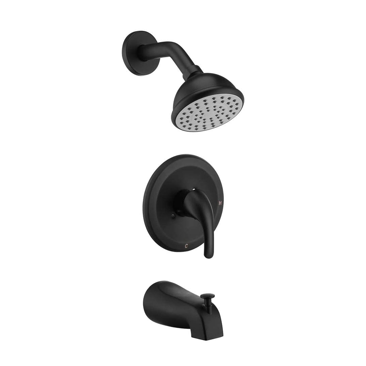 Single Handle Single Functions Shower Head Set with Tub Spout (Valve Included)