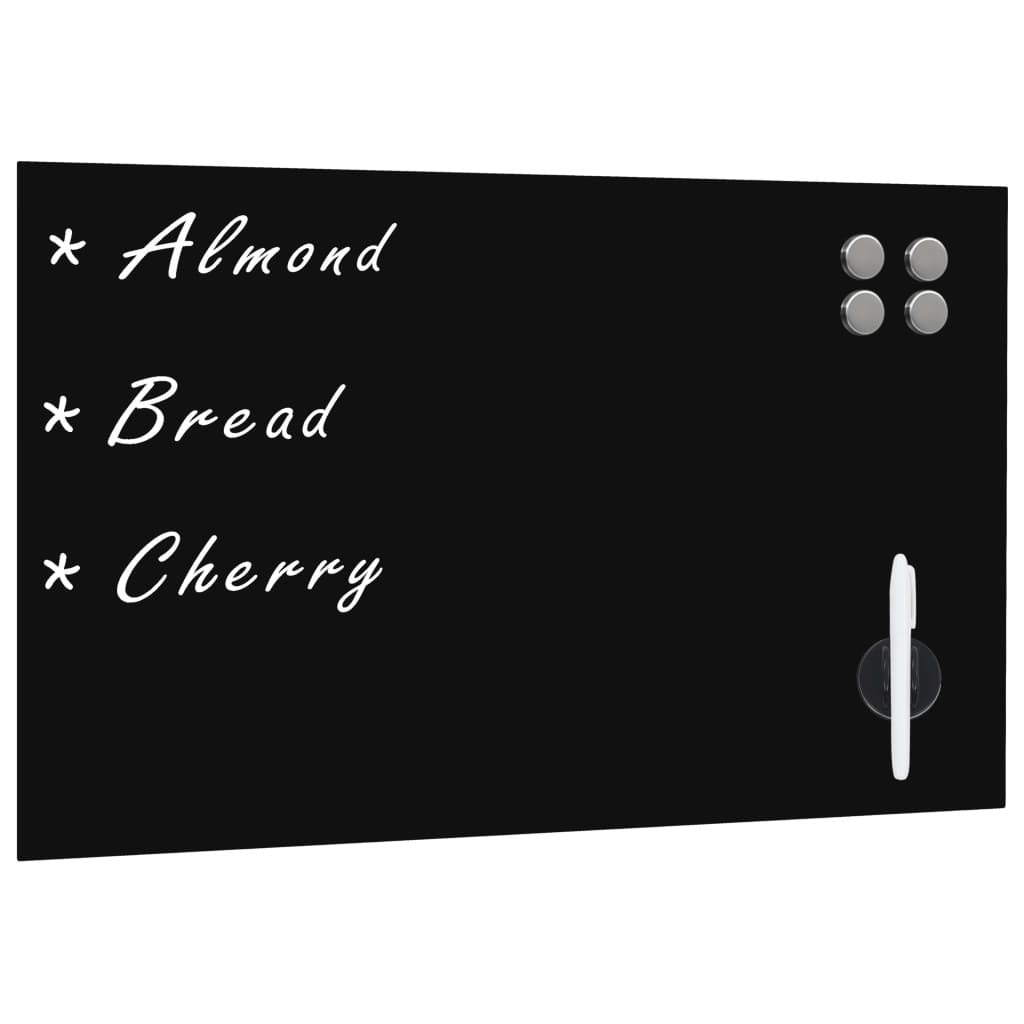 Wall Mounted Magnetic Blackboard Glass 23.6"x15.7"