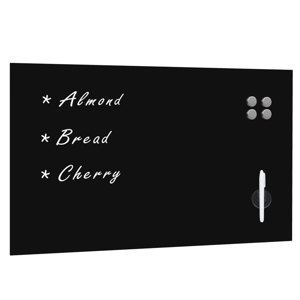 Wall Mounted Magnetic Blackboard Glass 39.4"x23.6"