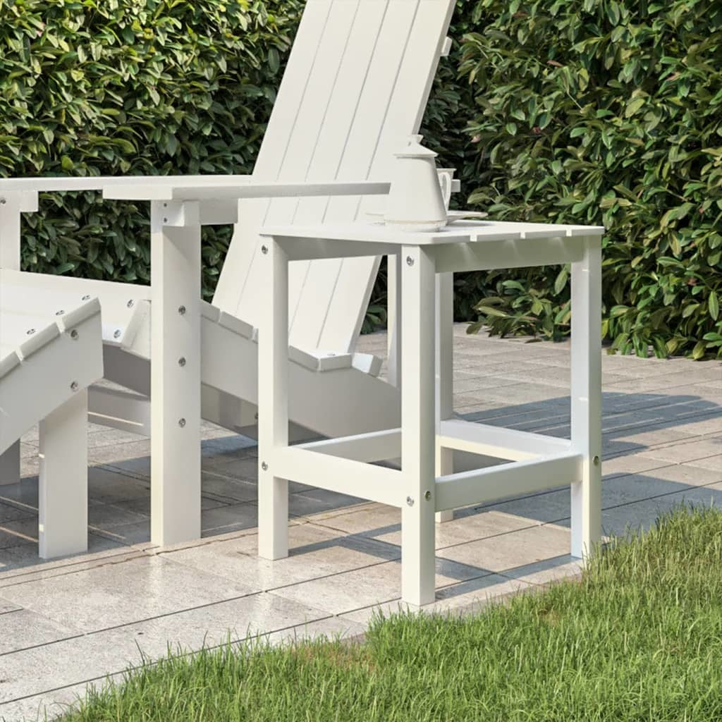 Patio Adirondack Table White 15"x15"x18.1" HDPE