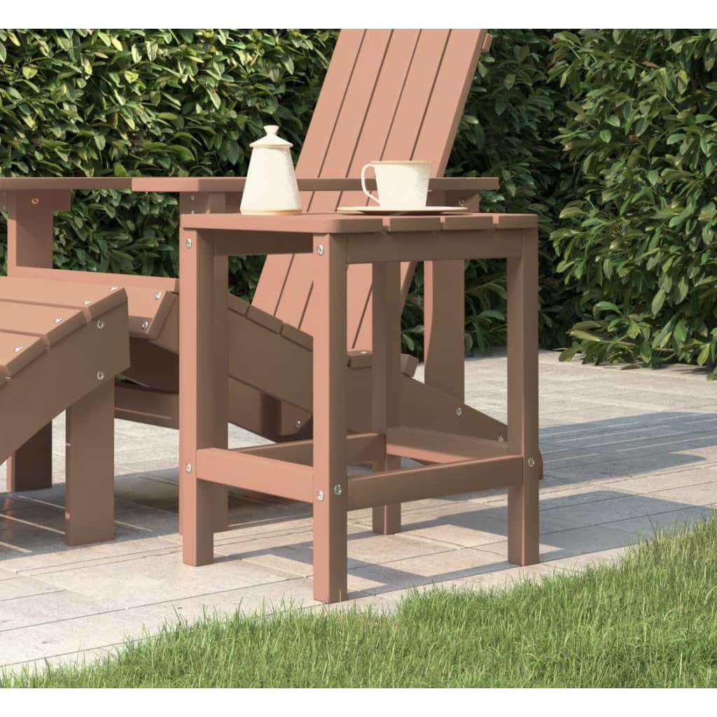 Patio Adirondack Table Brown 15"x15"x18.1" HDPE