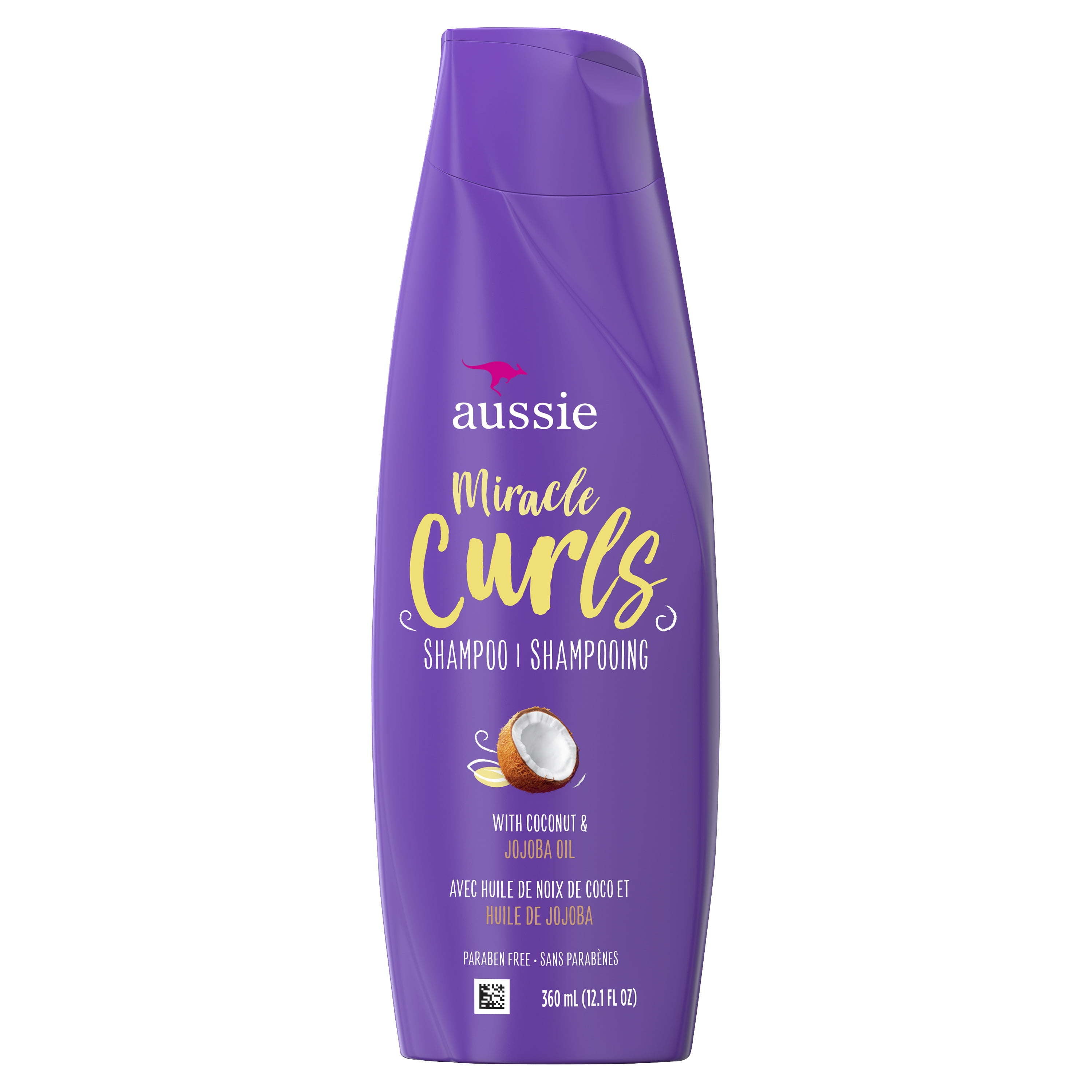 Aussie Miracle Curls Shampoo;  Coconut & Jojoba Oil;  Paraben Free;  12.1 fl oz