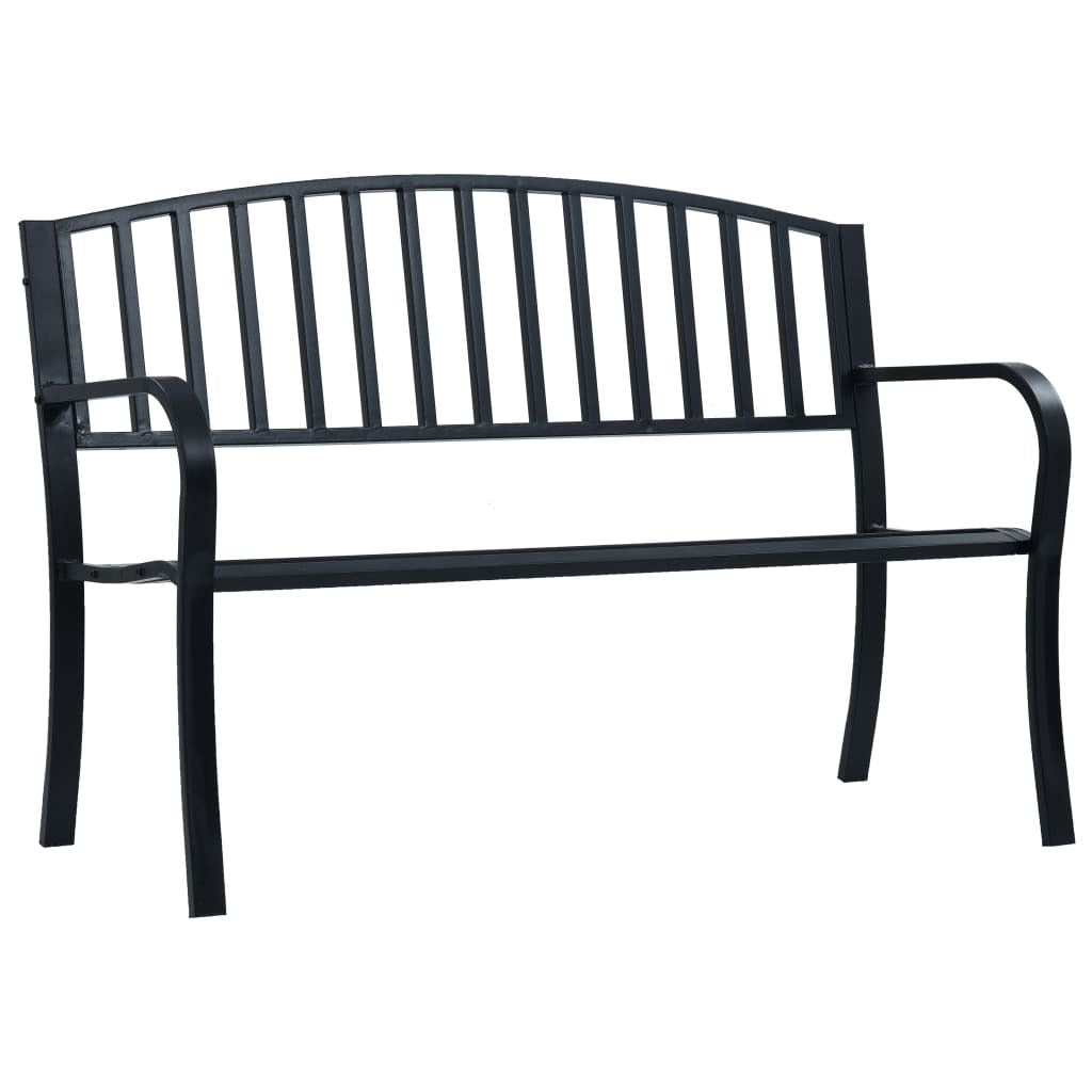 Patio Bench Black 47.2" Steel