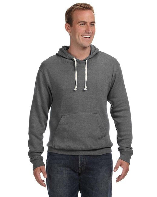 Adult Triblend Pullover Fleece Hooded Sweatshirt - BLACK TRIBLEND - XS