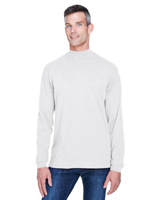 Adult Sueded Cotton Jersey Mock Turtleneck - WHITE - XS