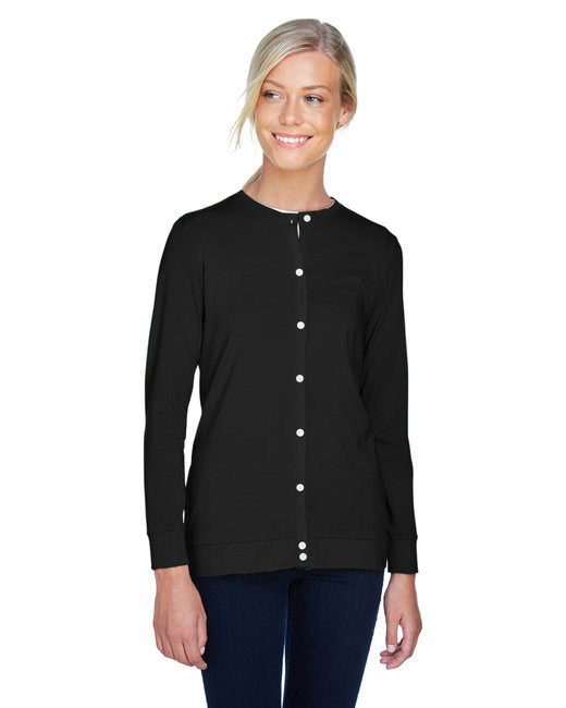 Ladies' Perfect Fit™ Ribbon Cardigan - WHITE - XS